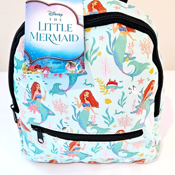 Disney The Little Mermaid Aqua Mini Backpack Ocean Theme - Picture 1 of 11